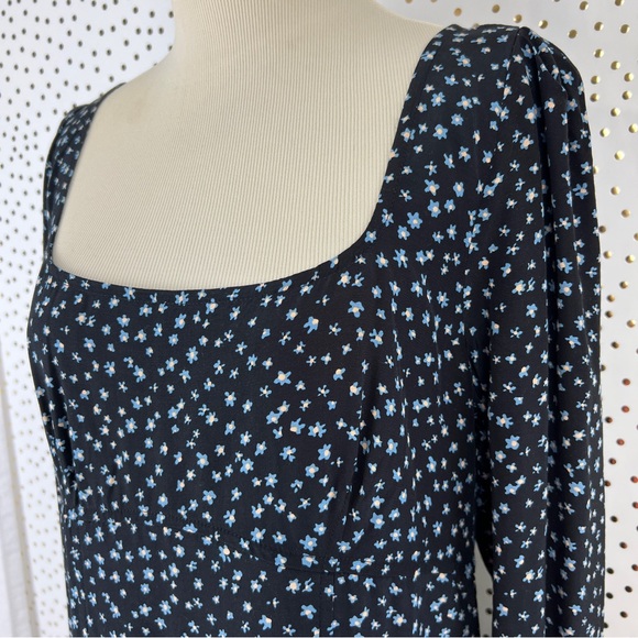 NWT Madewell Seamed Long-Sleeve Mini Dress in Ditsy Floral - Picture 4 of 16